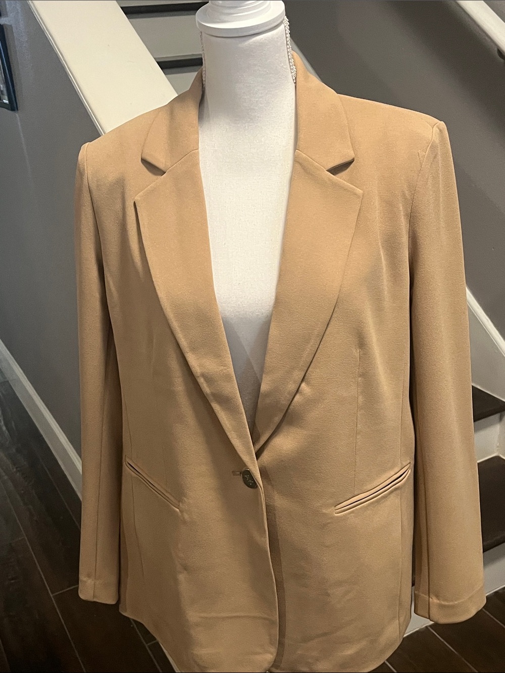 Anne Klein Camel/Light Coffee Single-Button Blazer NWT Sz L - Picture 2 of 13